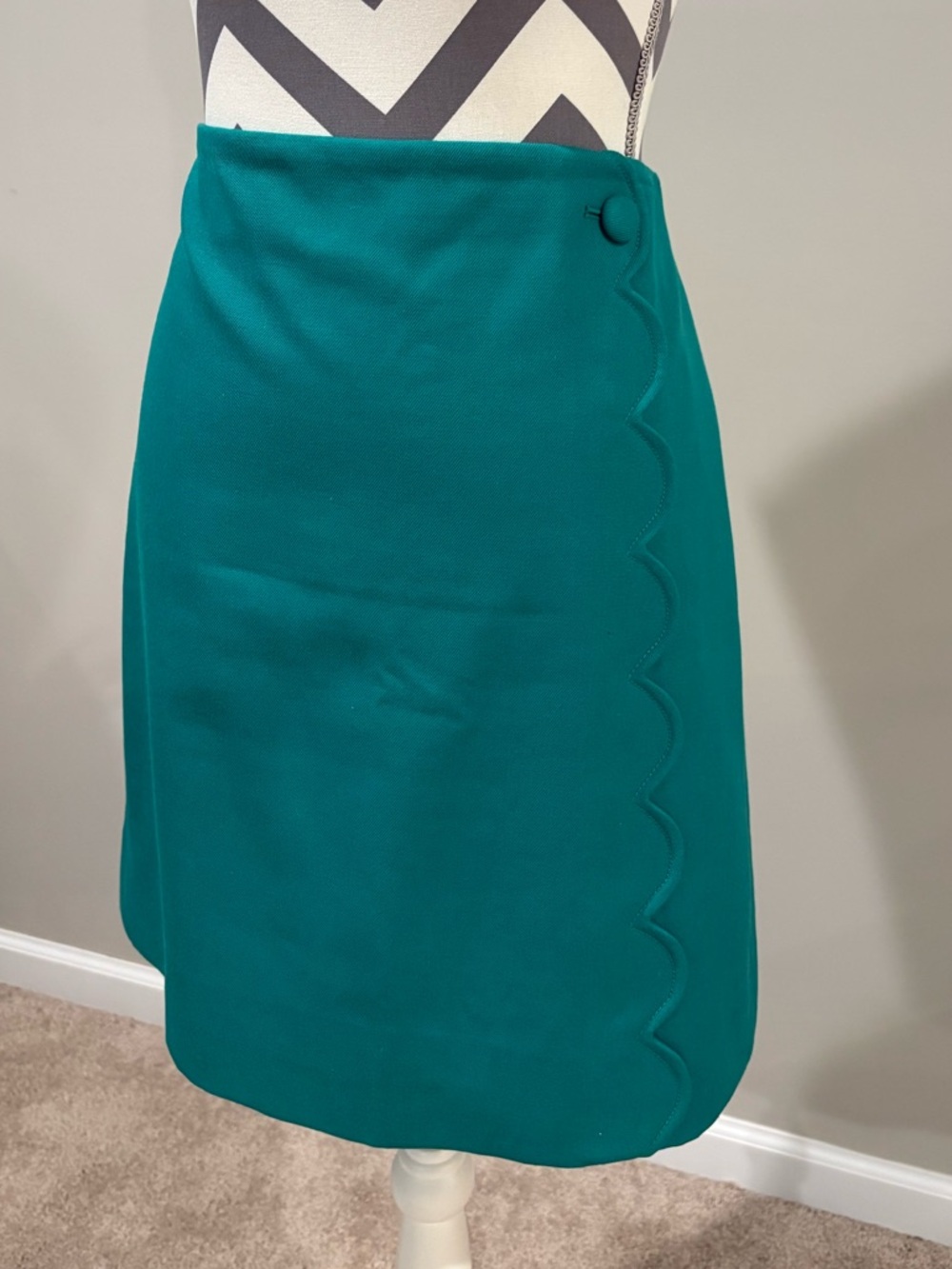 J. Crew Teal Scalloped Pencil Skirt - Picture 3 of 7